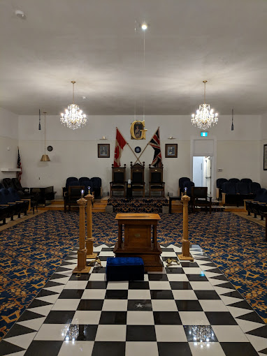 inside the Masonic Lodge Room at the Weston Masonic Temple